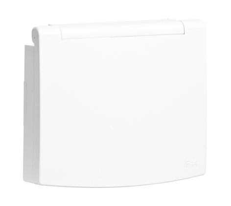 Centro para Tomada Francesa com Tampa e Obturador (IP44)