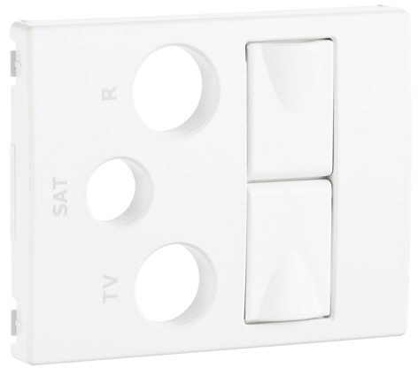 Cover Plate for R - TV - SAT - 2xRJ45 Multimedia Socket