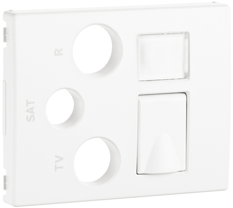 Cover Plate for R - TV - SAT - RJ45 /  R - TV - SAT - RJ45 - FO Multimedia Sockets