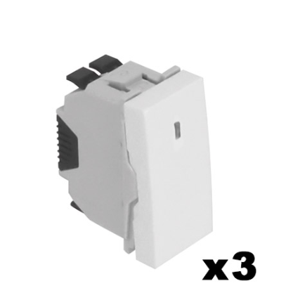 Tres Conmutadores Luminosos con Piloto de Señalización